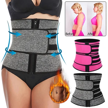 

2020 Neoprene Sauna Shaper Waist Trainer Trimmer Workout Fitness Corset Sweat Slimming Belt for Women Weight Loss Compression