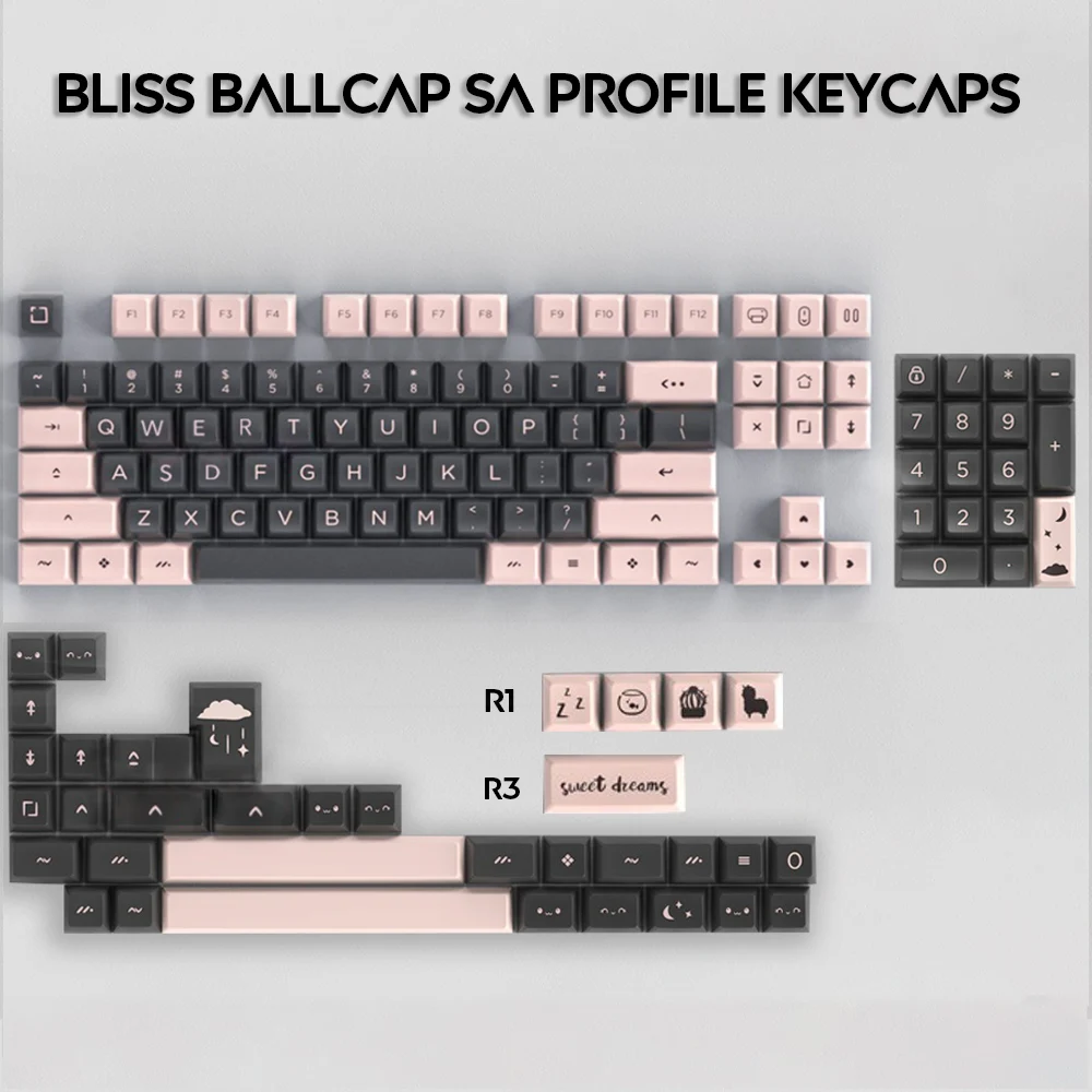 150 92 Keys Sa Profile Bliss Ball Cap Keycap Personalized Sweet Dreams Keycaps For Cherry Switch Mechanical Keyboard Mice Keyboards Accessories Aliexpress