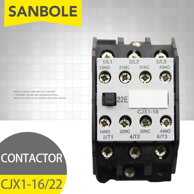 CJX1 16/22 3TB42 контактор переменного тока 2NO 2NC 24V/36V/48V/110V/127V/220V/380V 16A 50HZ/60HZ
