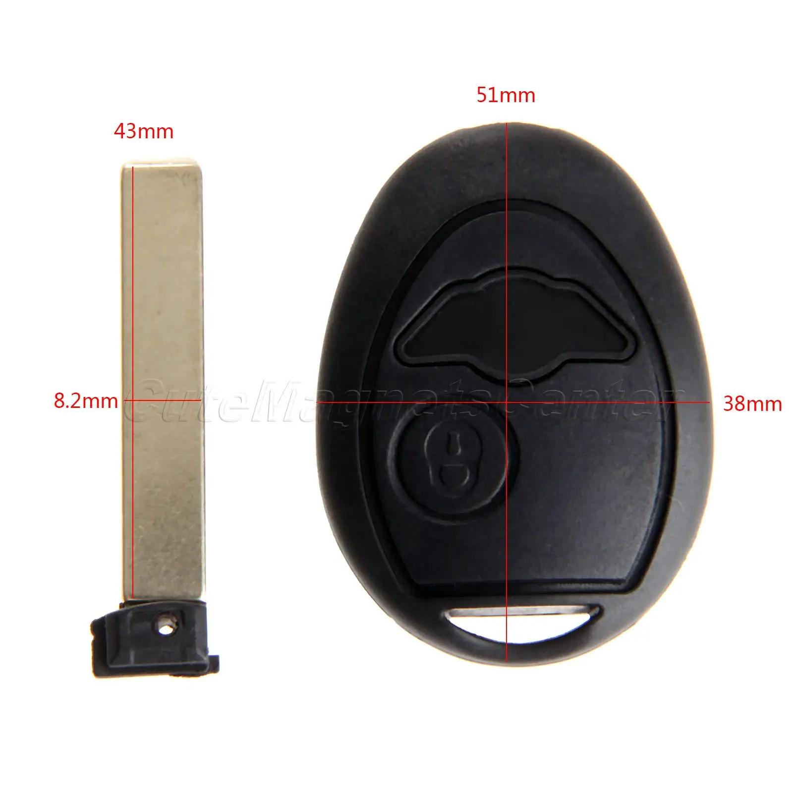 2 кнопки без ключа введите Замена дистанционного чехол Fob для BMW Mini One Cooper R50 R53