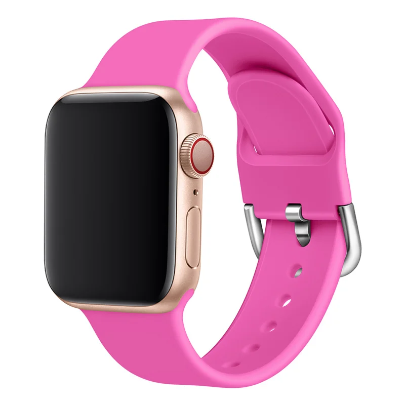 Ремешок для Apple Watch 44 мм 40 мм 38 мм 42 мм спортивный силиконовый браслет correa iwatch series 5 4 3 2 Аксессуары для Apple watch 4 - Цвет ремешка: 5 Deep pink