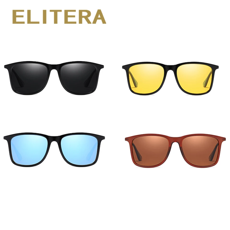 ELITERA фирменный дизайн поляризованные солнцезащитные очки для мужчин и женщин для вождения квадратный Стиль Солнцезащитные очки Мужские UV400