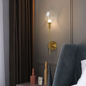 

Nordic Copper LED Wall Lamps Indoor Decor Sconces Bathroom Light Fixture Bedroom Bedside Aisle Kitchen Living Room Wall Lights