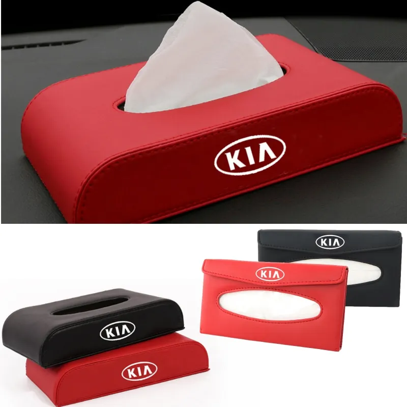 Кожаная Коробка для салфеток стайлинга автомобиля KIA Logo K2 K3 KX3 K4 K5 Pegas Optima Ceed Rio 3 4