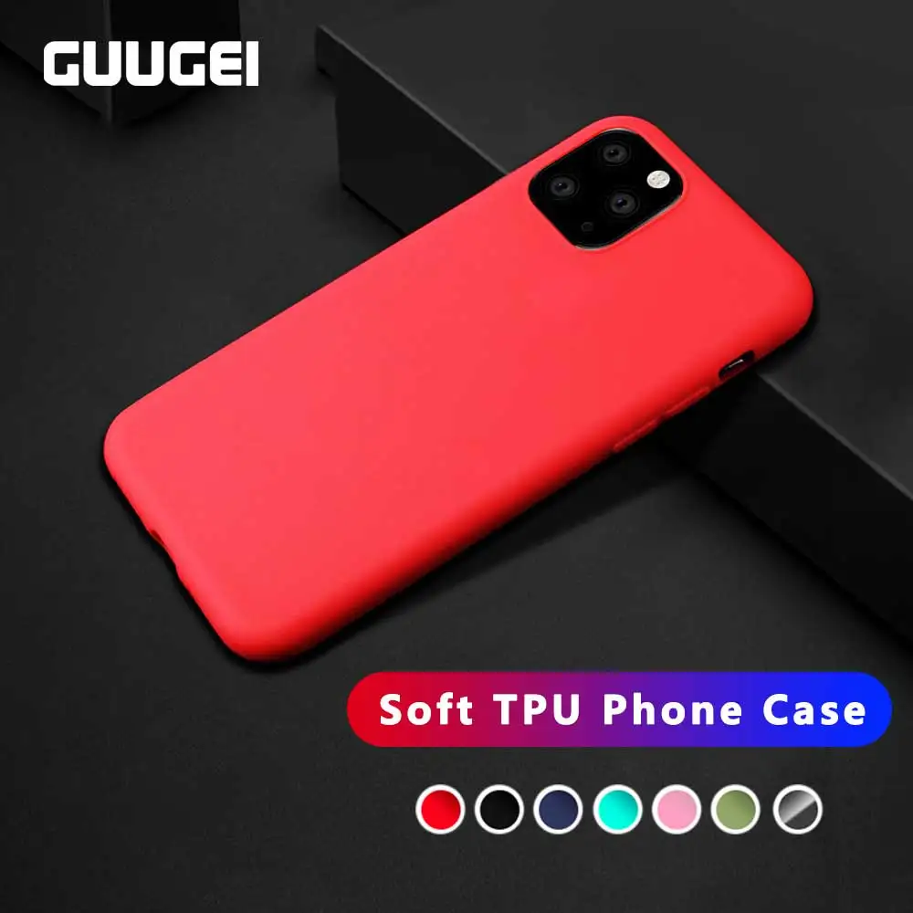 

GUUGEI For IPhone 11 Pro 11pro Max Phone Case TPU Candy Soft Shell For iphone XR X XS Max 6 6S 7 8 Plus TPU Silicone Back Cover