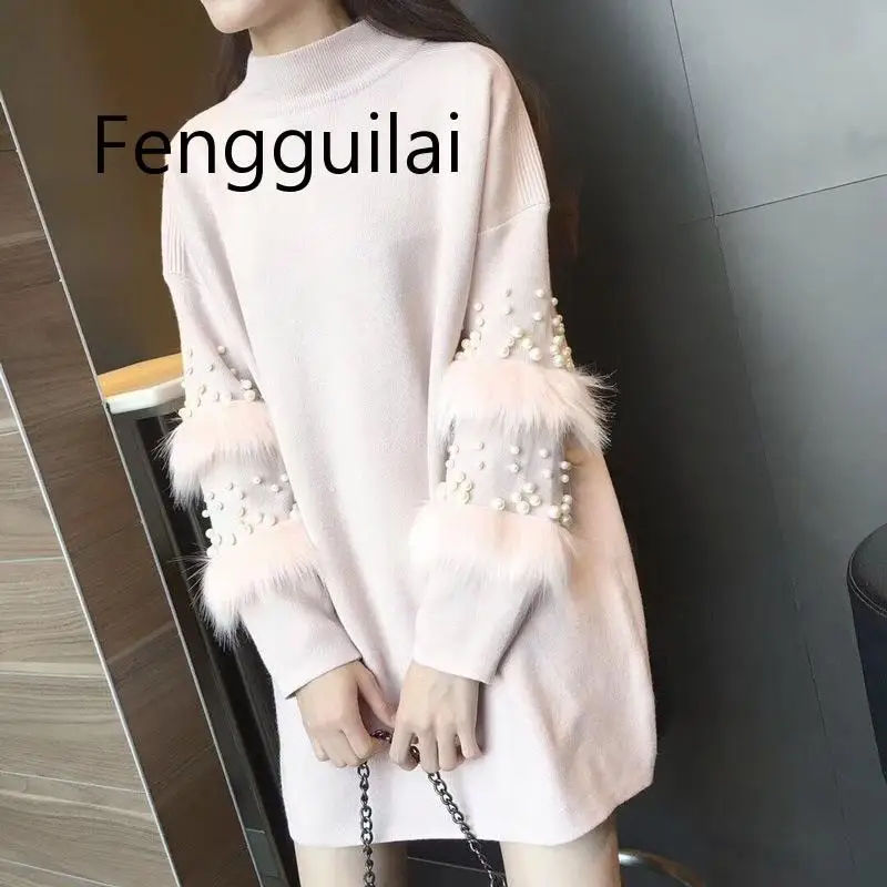Pullover Women's Jumper Pearl loose rabbit fur Sweater Female Jumper Women Warm Sweaters thick Winter Knitted Oversized Sweat Pullover Women's Jumper Pearl loose rabbit fur Sweater Female Jumper Women Warm Sweaters thick Winter Knitted Oversized Sweat