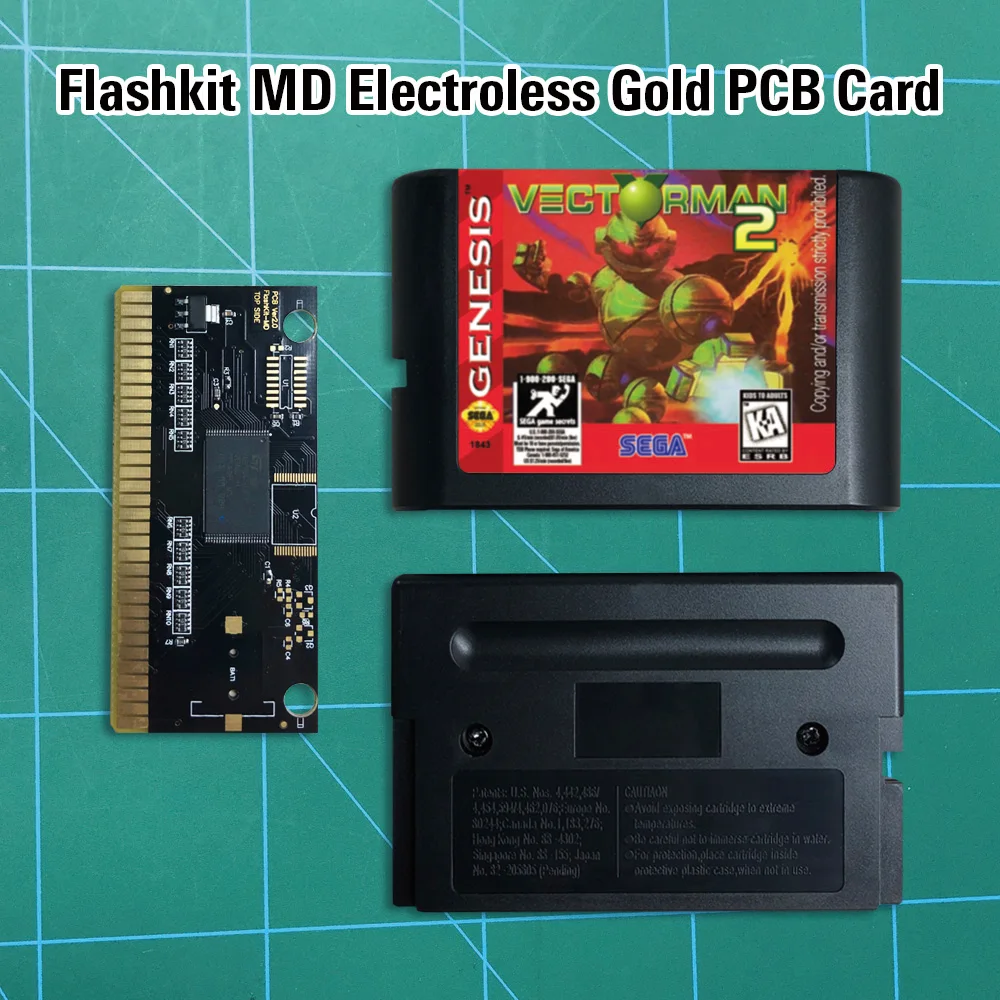 Vectorman 2 - Flashkit MD никелевое золото схема на основе печатной платы 16 бит MD-игры