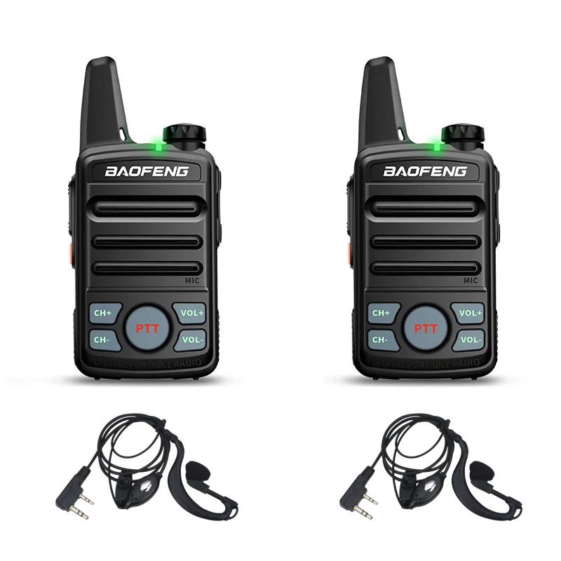2Pcs Compact Piccolo Mini Walkie Talkie Baofeng Bf-T99 Mini Doppio Ptt Uhf 400-470Mhz 2W 16Ch Ham Amateur Radio W/Auricolari
