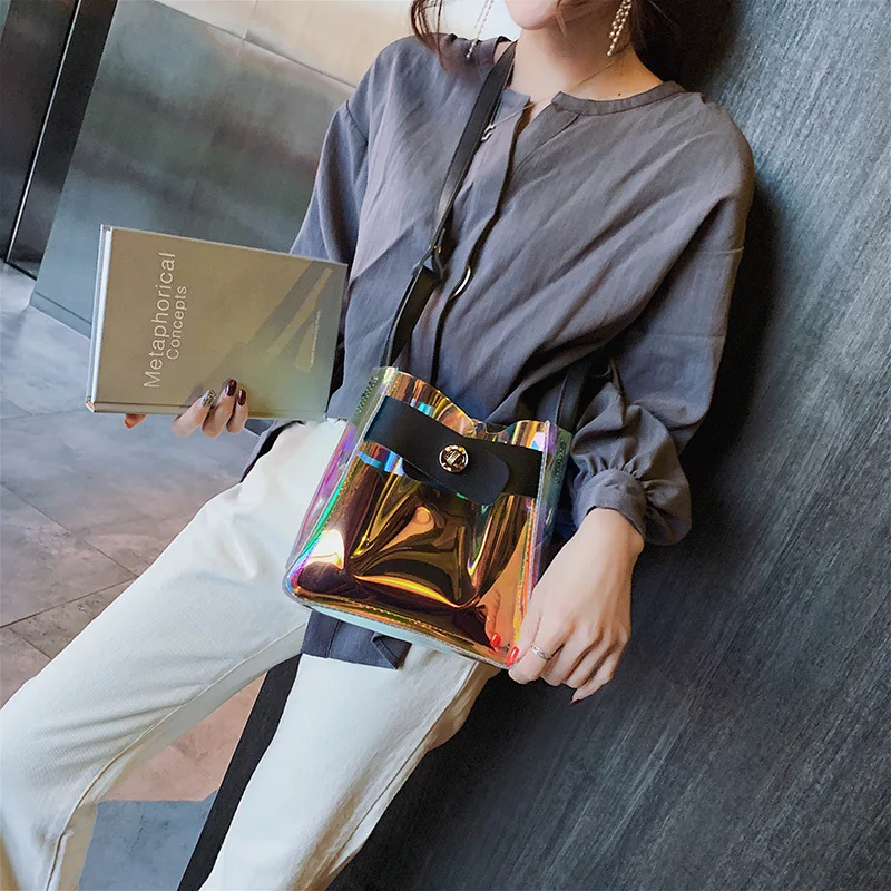 

Fashion personality Joker shoulder diagonal bag on the new 2019 new wave laser mother bag