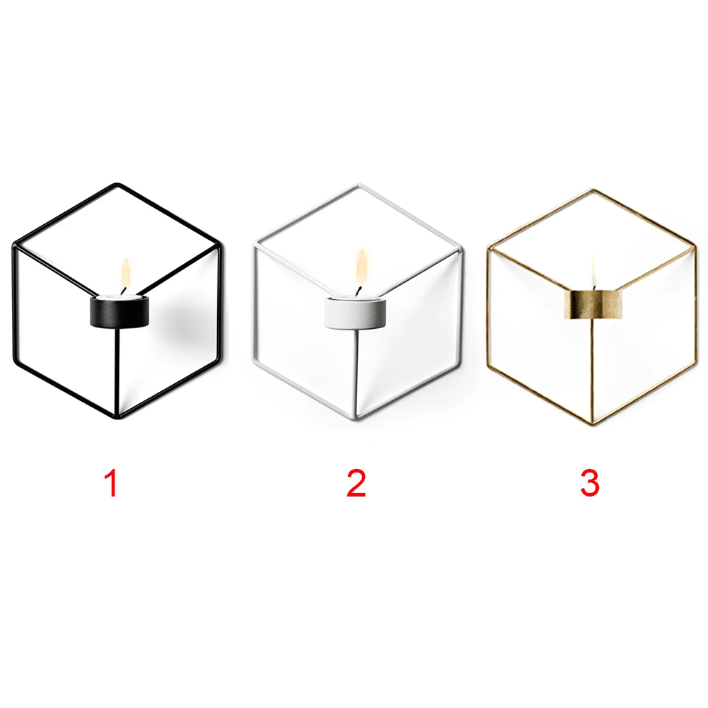 Подсвечник украшения Tealight бра свечи для домашнего декора держатель геометрический Настенный 3D скандинавском стиле