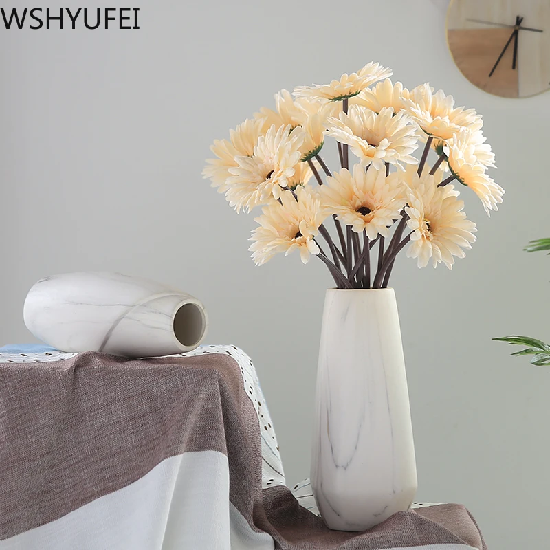 Стиль Gerbera искусственный букет гостиная стол модное украшение Искусственные цветы фотостудия съемки реквизит WSHYUFEI