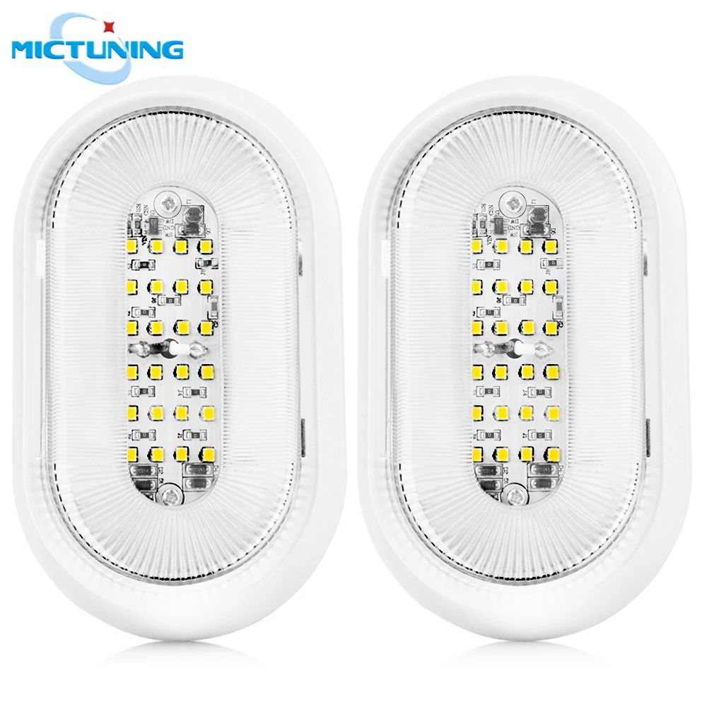 

MICTUNING 2pcs RV Exterior LED Porch Utility Light Universal 12V Replacement Lighting Lamps for Cars Trailers Campers 6000-6500K