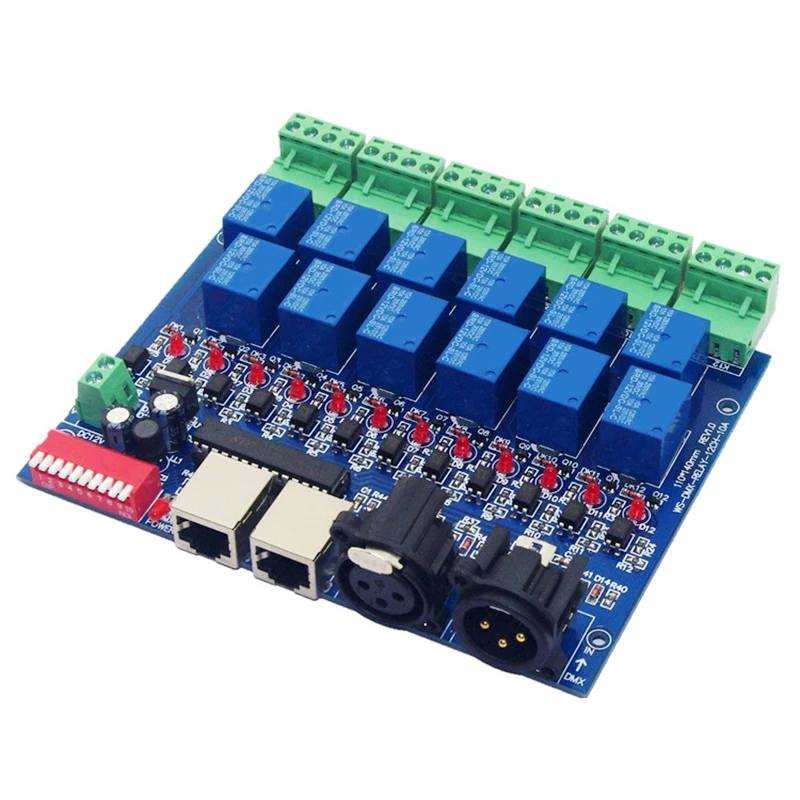 СВЕТОДИОДНЫЙ полноцветный светильник с 12 канальным контроллером DMX512 декодер 12 реле декодер VH99