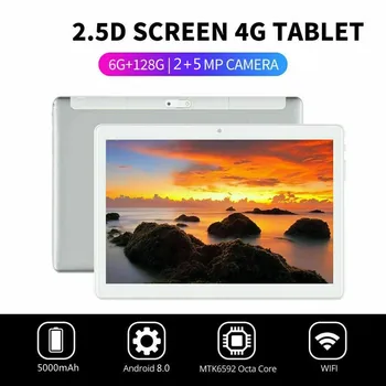 

YAHU 10 Inch Android 8.0 2.5D Screen Tablet Pcs 4G Phone Tablet PC Octa Core RAM 6GB ROM 128GB Tablets 10.1 Kids Tablet FM GPS