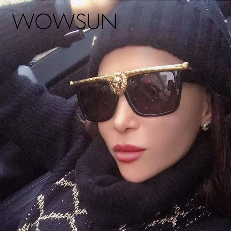 WOWSUN модная большая коробка женские солнцезащитные очки 2019 брендовые