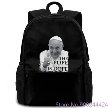 

Pope Francis The Pope Is Humor Cool White Slim women men backpack laptop travel school adult student