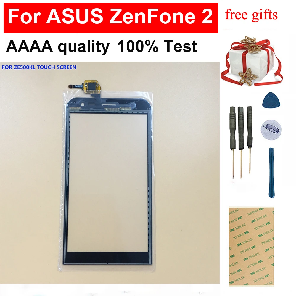 Тестовый Черный для ASUS ZenFone 2 Laser ZenFone2 ZE500KL Передний сенсорный экран дигитайзер панель Стекло сенсор Замена