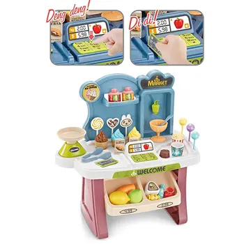 

1 Set Mini multifunctional supermarket table Neutral Plastic With light and sound