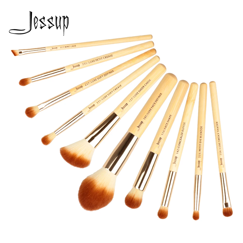 Набор кистей для макияжа из бамбука 10 шт.|brush tool kit|jessup brushesmakeup brush set |