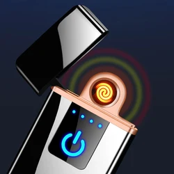 Metal USB Electronic Touch Fingerprint Sensor Lighter Charging Windproof Creative Personality Men Metal USB Electronic Touch Fingerprint Sensor Lighter Charging Windproof Creative Personality Men