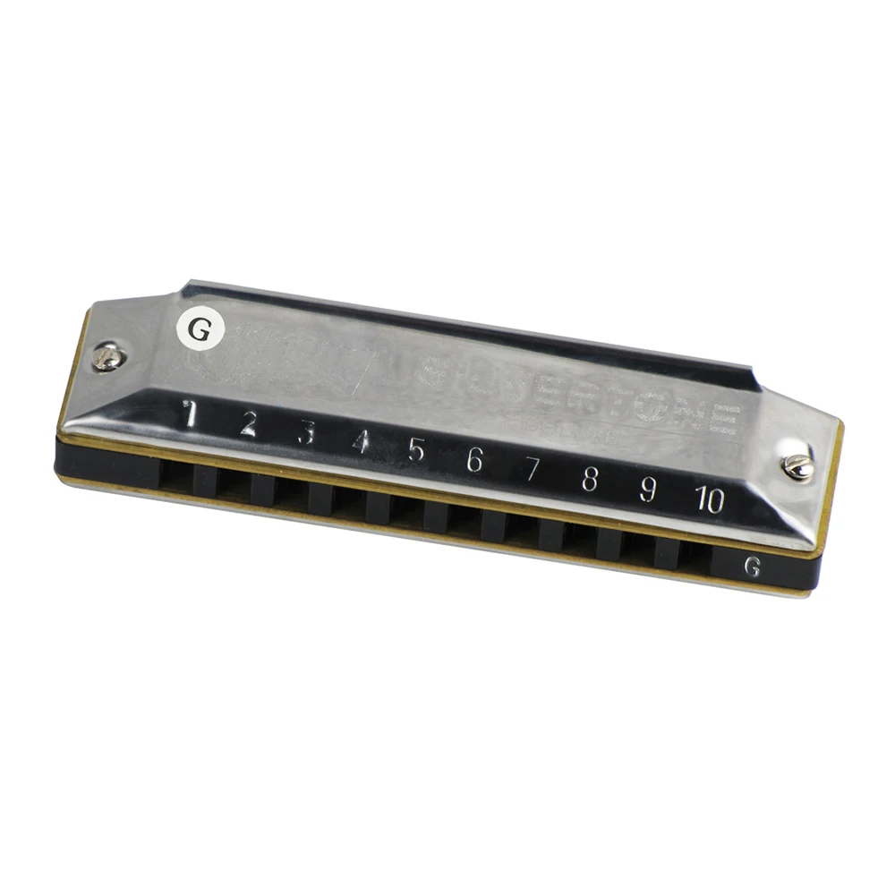 Professional Key of C 10 Holes Blues Harmonica Mouthorgan Copper Harmonicas with Storage Box for Beginners Students