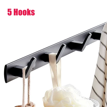 

Multifunctional Bathroom Hardware Bedroom Clothes Hanger Rustproof Wall Mounted Aluminium Punching Free Robe Hook Home Kitchen