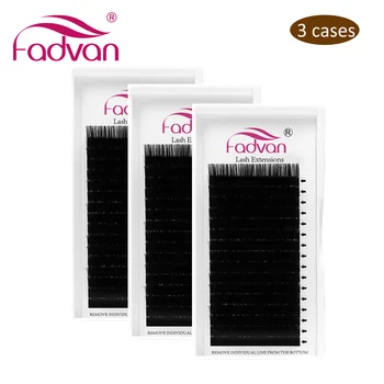 

Fadvan 3 Cases/Set 16 Lines False Eyelash Extensions Makeup Lashes Silk Professional Lash Building Individual faux cils