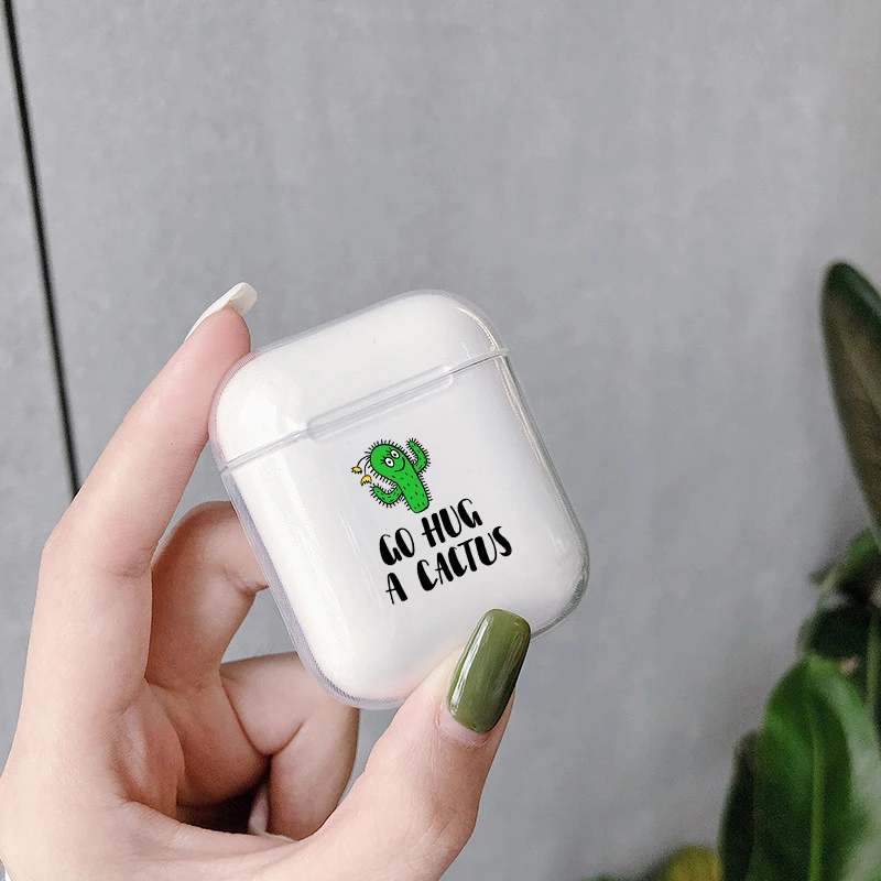 Красивый чехол с принтом "кактус" для Apple AirPods чехол Беспроводной Bluetooth наушники защитная крышка для Аксессуары для AirPods зарядным устройством
