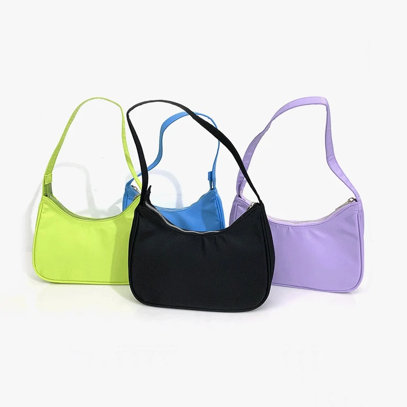 

Retro Totes Bags For Women 2020 Trendy Nylon Designer Handbag Female Small Shoulder Bag Casual Baguette Bag Purse Female Clutch