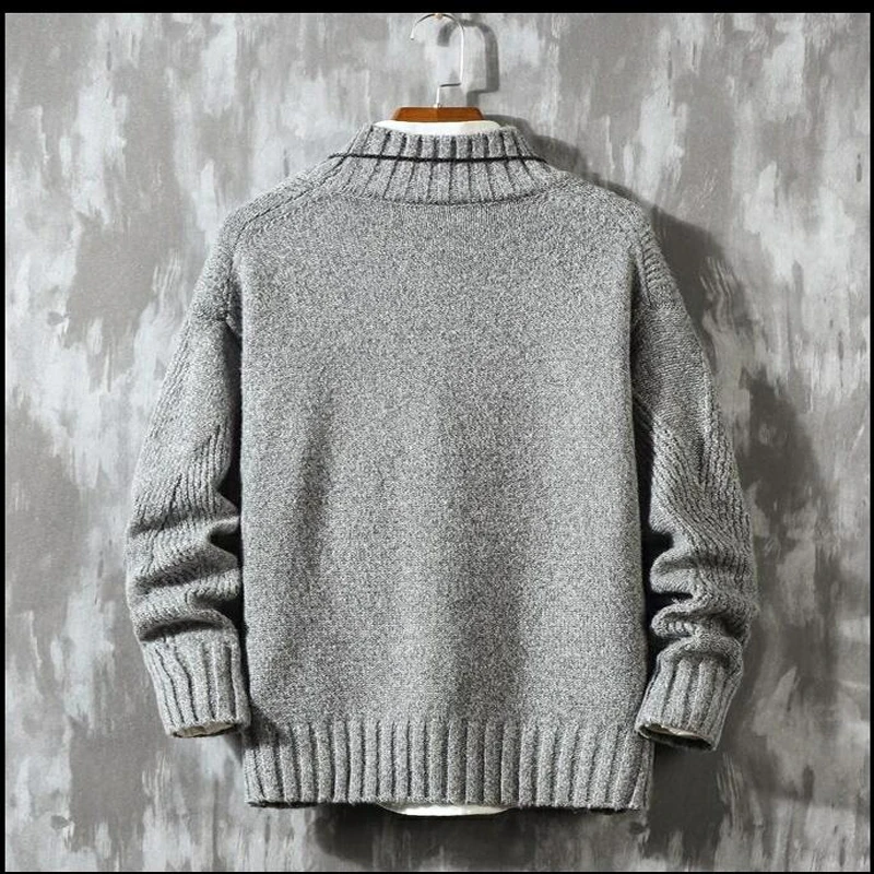 Мужской свитер, модный вязаный пуловер с коротким воротником, длинный рукав, Pull Homme, большие размеры 5XL 4XL M Khahi, серые Рождественские свитера