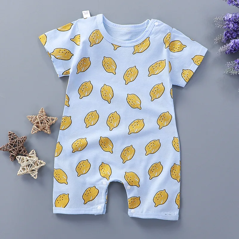 baby clothes cheap Summer Baby Girls Short Sleeve Pajamas Giraffe Bodysuit Newborn Boys Jumpsuit Cotton Clothes Body Costumes Children's Clothing Baby Bodysuits Fur Baby Rompers