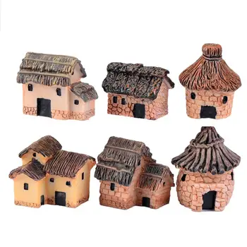 

Moss Micro Landscape Decoration Thatched Cottage House Miniature Decorative Resin Small House Creative Crafts
