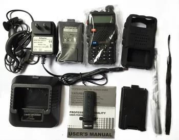 

BaoFeng UV-5R Walkie Talkie VHF/UHF136-174&400-520Mhz + Soft Case + Battery Case Handy Hunting Radio Receiver With Headfone