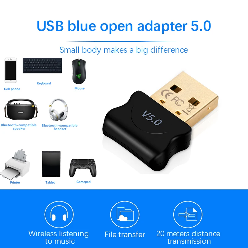 5 0 Bluetooth приемопередатчик USB для компьютера ноутбука наушников принтера приемник