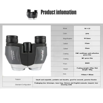 

Binoculars Telescope 10x22 Outdoor Mini Portable Telescope High Definition Night Vision Binoculars Telescope Professional-GradeM