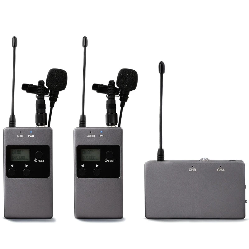 AAAE Top-KW-M01 В переменного тока, 50-канальный UHF профессиональный платной двойной Беспроводной петличный микрофон Системы для Canon 5DII/5diii, 6D