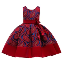 Высококачественное сатиновое платье принцессы для маленьких девочек; летнее торжественное платье с цветами для девочек 3-10 лет; платье для дня рождения; Рождественская одежда для маленьких девочек