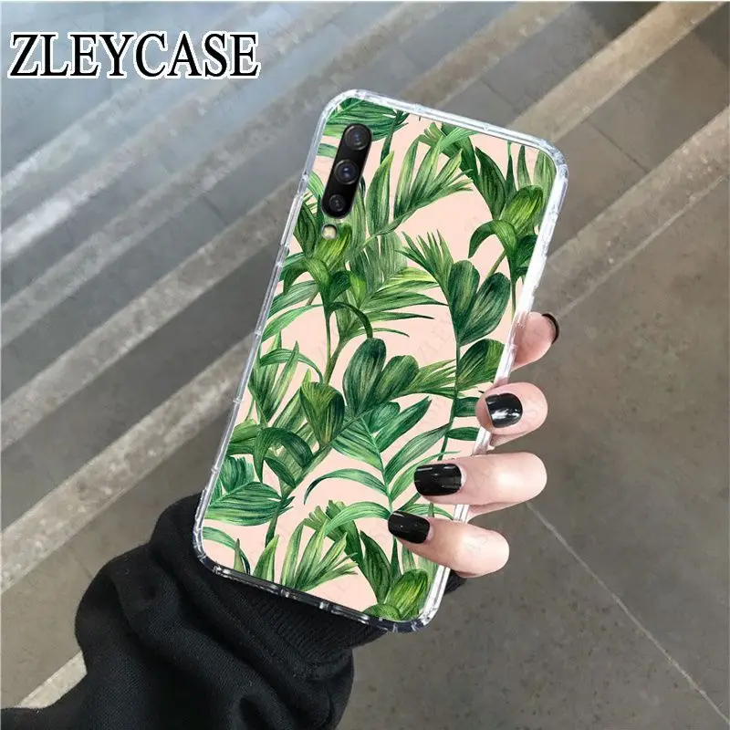 Summer tropical  Palm Leaf Banana Leaf Flowers