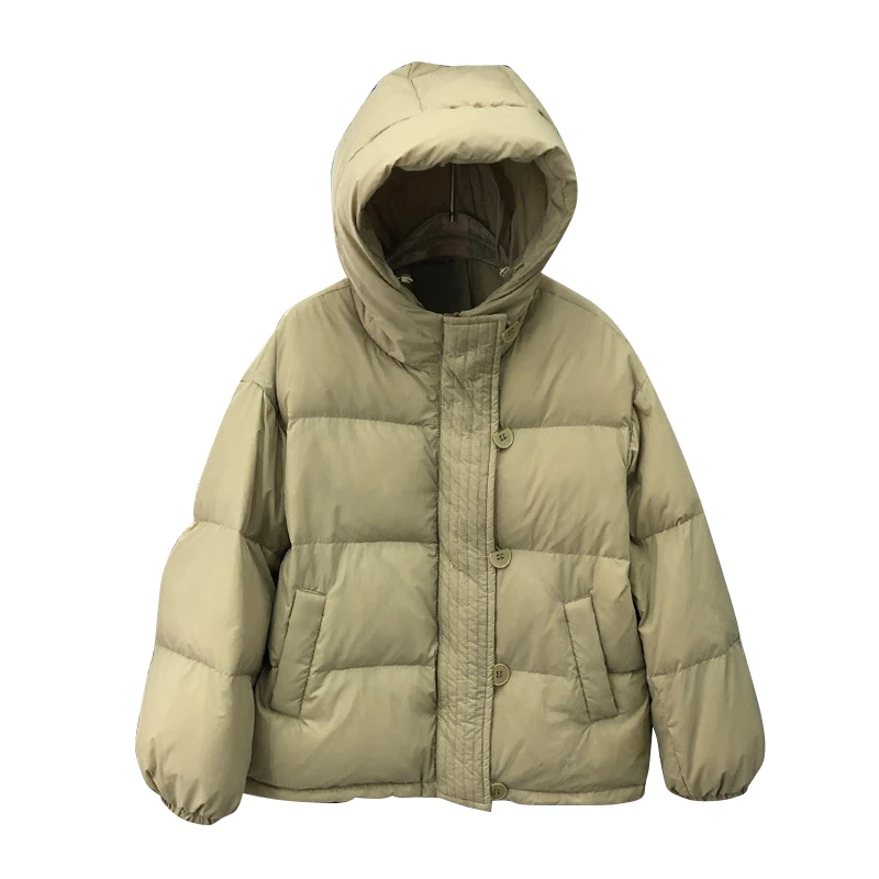 

Casual Cotton Jacket Women Solid Full Sleeve Hooded Coats Women 2022 Winter Korean Fashion Elegant Thicken Warm Outwear Female