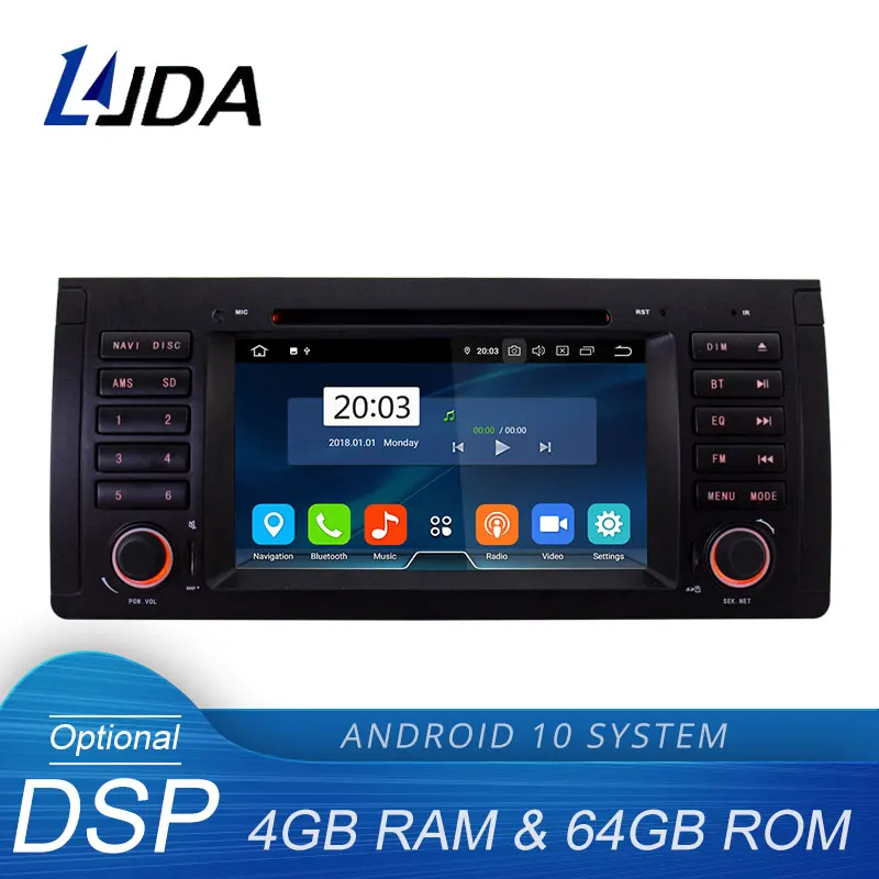 Автомобильный DVD плеер LJDA Android 10 0 для BMW E39 X5 E53 M5 1 Din автомобильное радио GPS