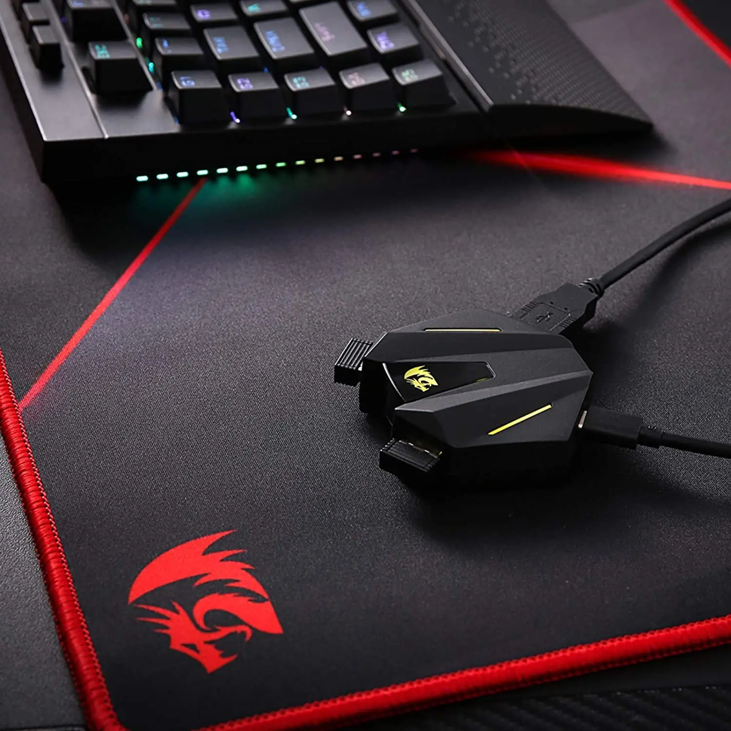 Teclado e Mouse Compatível com Nintendo Adaptador para Ps3 ns e Xbox Redragon Vulcan um Led Gaming Console Conversor Ga250 - 4 - Imagem 5