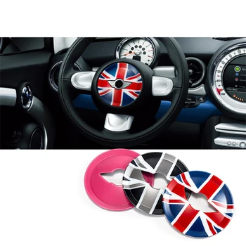 

Union Jack Carbon Fiber Steering Wheel Center Sticker Decal Decoration for MINI Cooper Countryman JCW R55 R56 R57 R59 R60 R61