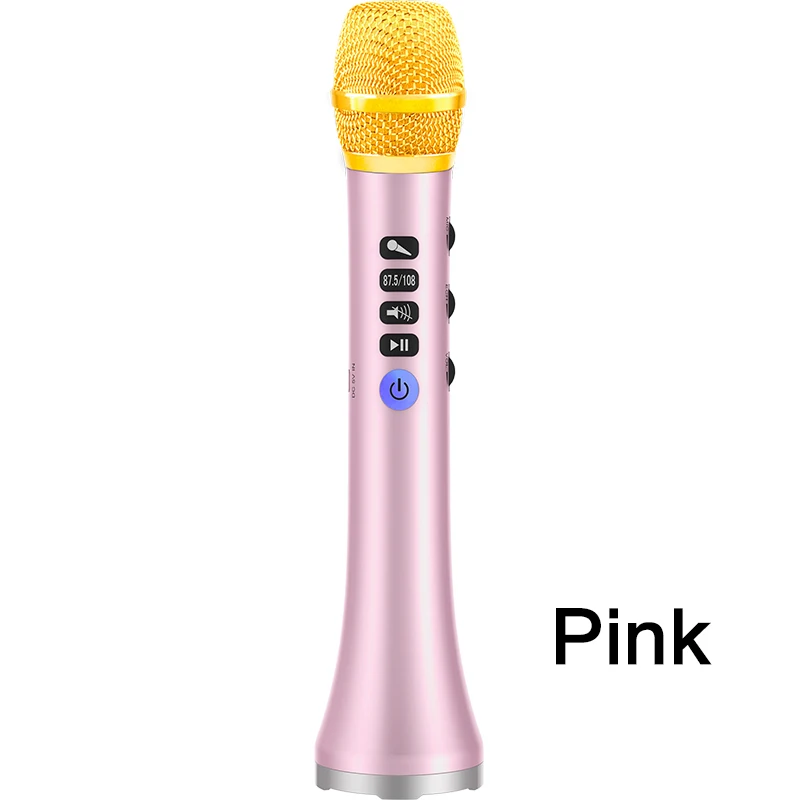 Pink L-698D bluetooth-микрофон для караоке беспроводной динамик динамический микрофон для Windows PC iphone android телефон ручной микрофон - Цвет: Pink