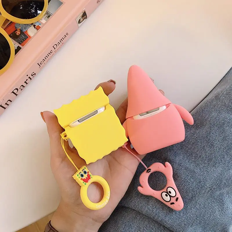 Чехол для наушников s для AirPods чехол 3D Милый Анти-осенний мультфильм для Apple Air Pods Защитная крышка для Earpods чехол для наушников кольцевой ремешок