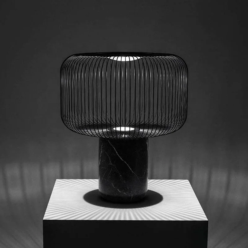 

Wholesale Marble Base Black Metal Lamp Shade Hotel Home Bedroom Bedside Table Lamp luminaria de mesa