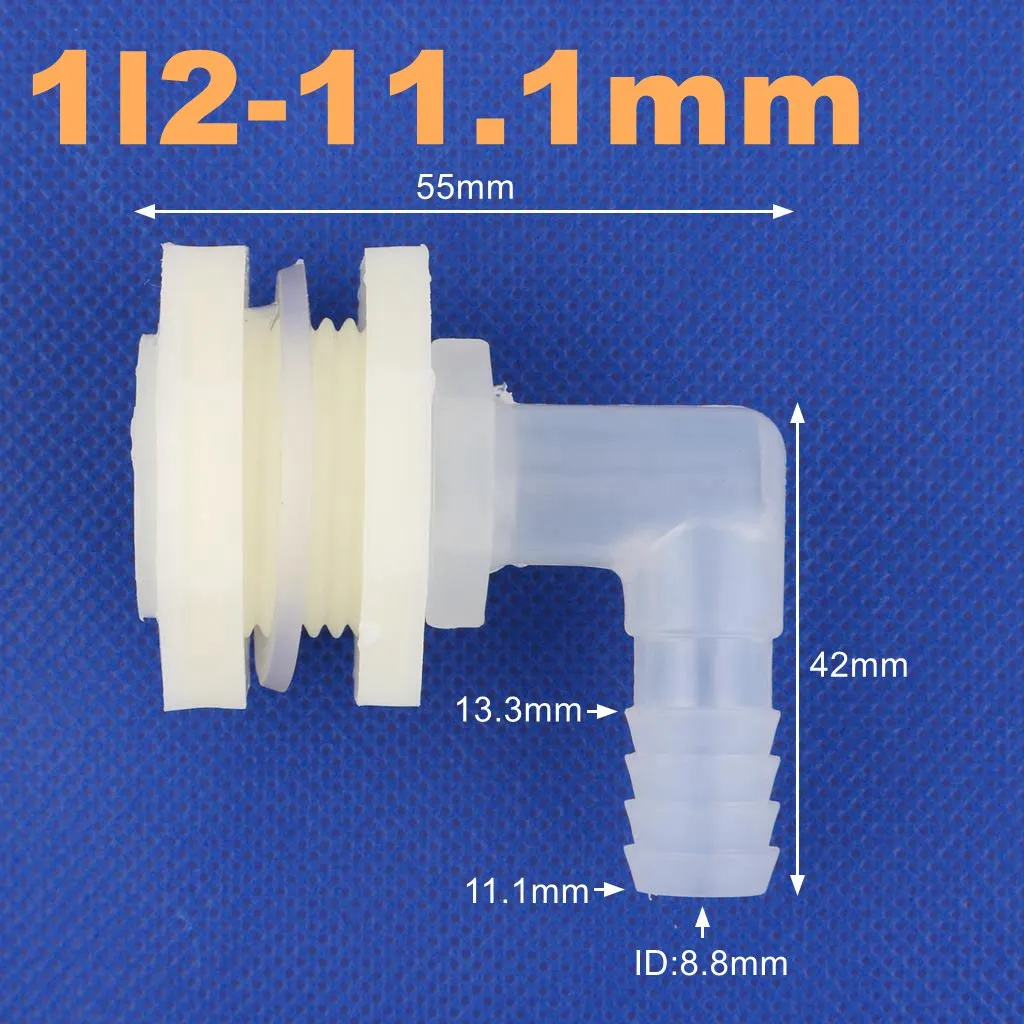 1 Set ABS 1/2 Inch To 6.4~20mm Elbow Water Tank Connector Aquarium Garden Irrigation Hose Joint Water Pipe 90 Degree Adapter