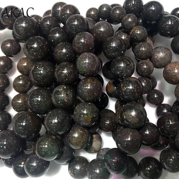 

AKAC 9-14m 100% natural black fire opal bracelet gemstone for women men bracelet
