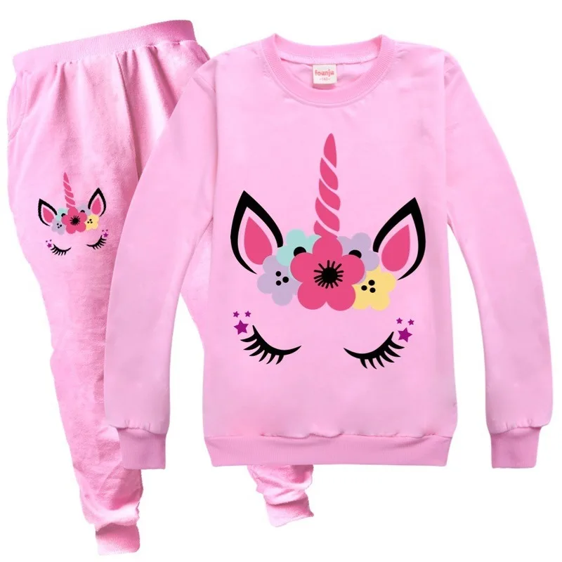 

Unicorn Children Two Paper Split Joint Loose Sweater Tracksuit New Design Fashion Two-piece Style Outfit Sweatshirt Pants Sets