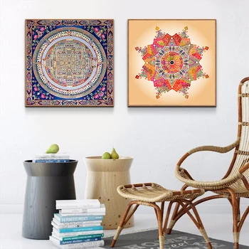 

Modern Guanyin Mandala Thangka Wall Art Canvas Painting Picture Poster and Print Gallery Living Room Home Decor