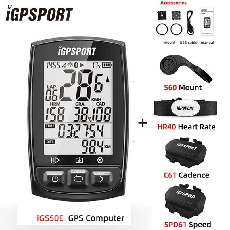 IGPSPORT Bike Bicycle GPS Cycling Computer Odometer Ant+IPX7 IGS50 Waterproof US 
